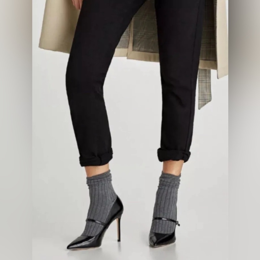 New with Tag Zara High Heel Stilletoes Sock Style Court Sock Shoes Black Sz 6👠 - Picture 7 of 9